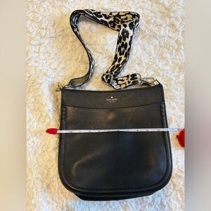 Kate Spade Black Crossbody Bag with Patterned Strap